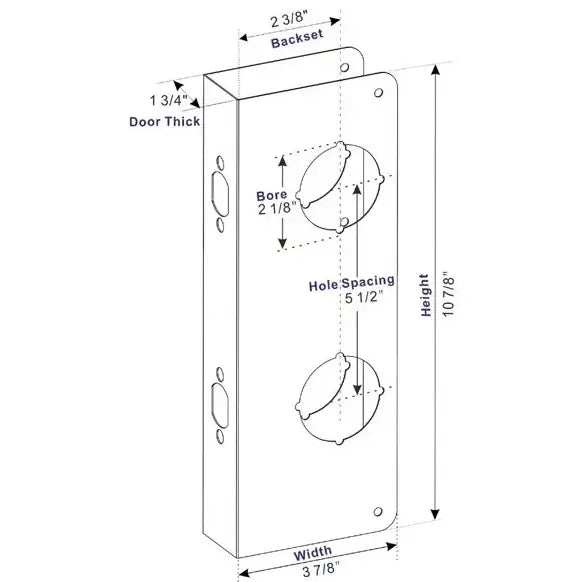 Door Lock Reinforcement Plate 🔒 – Wraparound Single & Double Bore Options