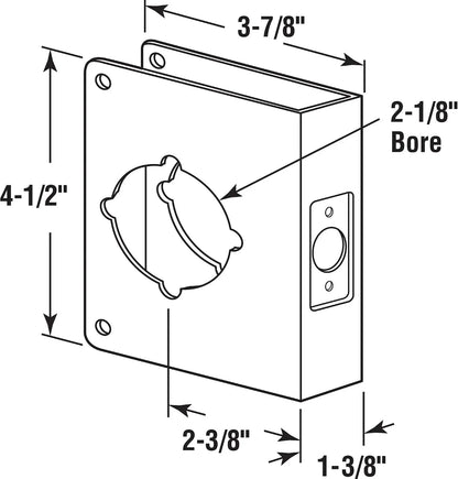 Door Lock Reinforcement Plate 🔒 – Wraparound Single & Double Bore Options