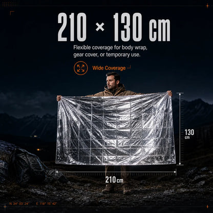 Compact Survival Blanket 🏕️ – Waterproof & Windproof Emergency Protection