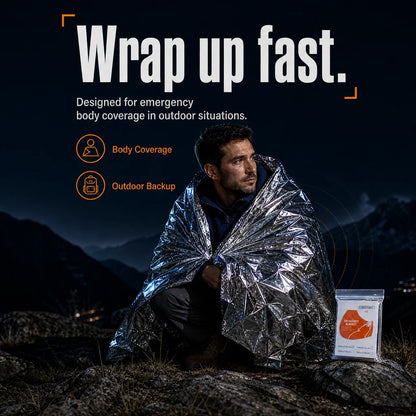 Compact Survival Blanket 🏕️ – Waterproof & Windproof Emergency Protection