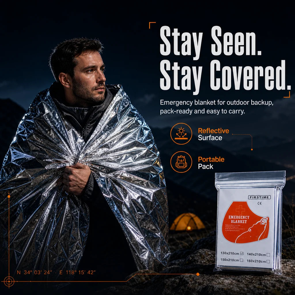 Compact Survival Blanket 🏕️ – Waterproof & Windproof Emergency Protection
