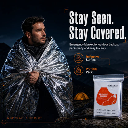 Compact Survival Blanket 🏕️ – Waterproof & Windproof Emergency Protection