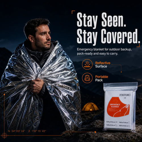 Compact Survival Blanket 🏕️ – Waterproof & Windproof Emergency Protection