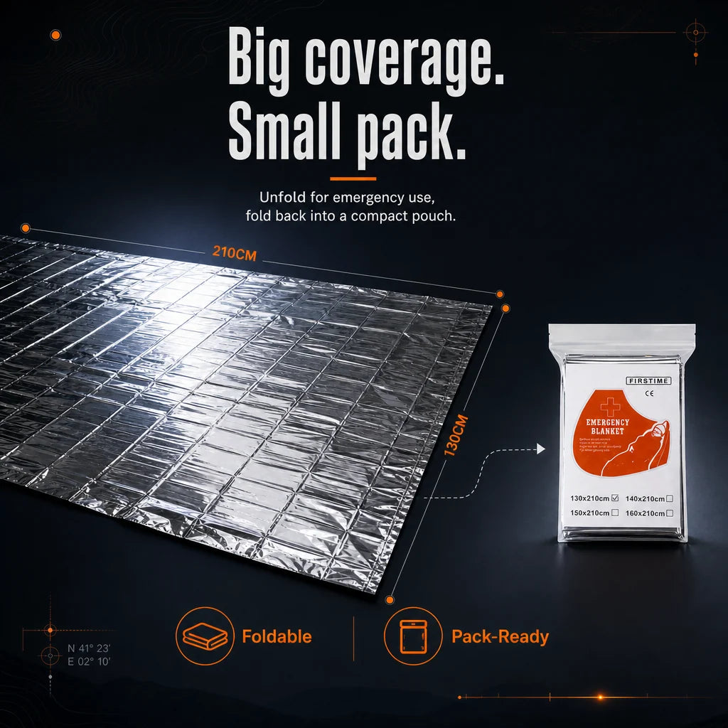 Compact Survival Blanket 🏕️ – Waterproof & Windproof Emergency Protection