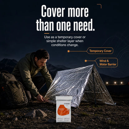Compact Survival Blanket 🏕️ – Waterproof & Windproof Emergency Protection