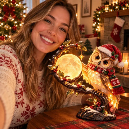 🦉🌙 Moonkeeper Owl™ – Glowing Moon Christmas Owl with Warm LED Light 🎄✨