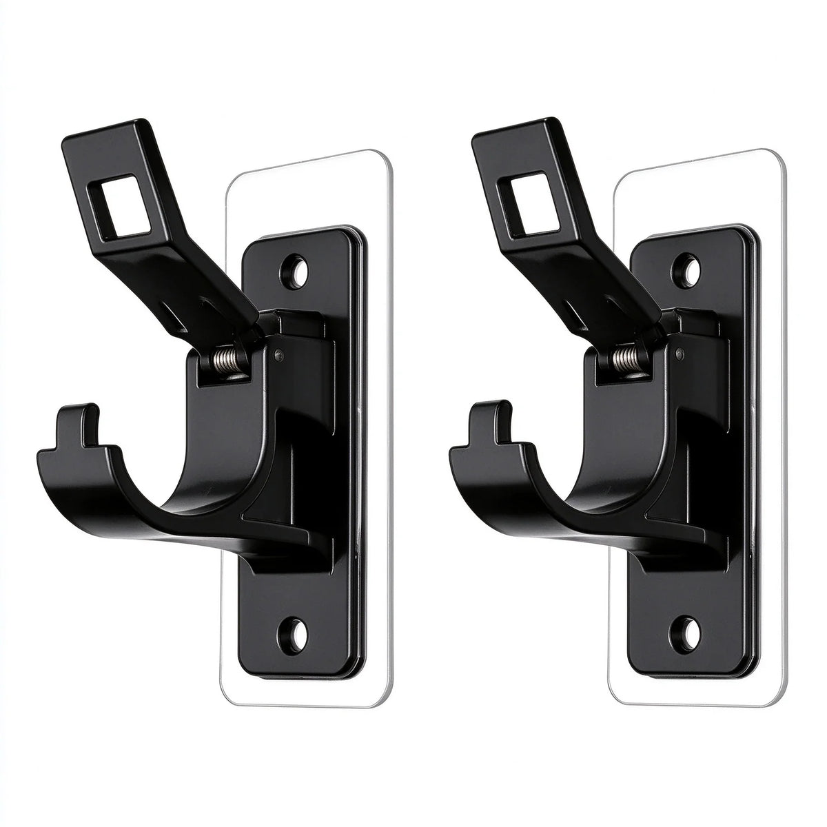 2-Pack No-Drill Curtain Rod Brackets, Self-Adhesive Multifunctional Acrylic Gel Rod Holder Hooks 🏠