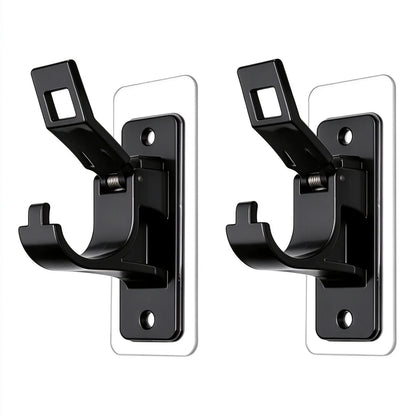 2-Pack No-Drill Curtain Rod Brackets, Self-Adhesive Multifunctional Acrylic Gel Rod Holder Hooks 🏠