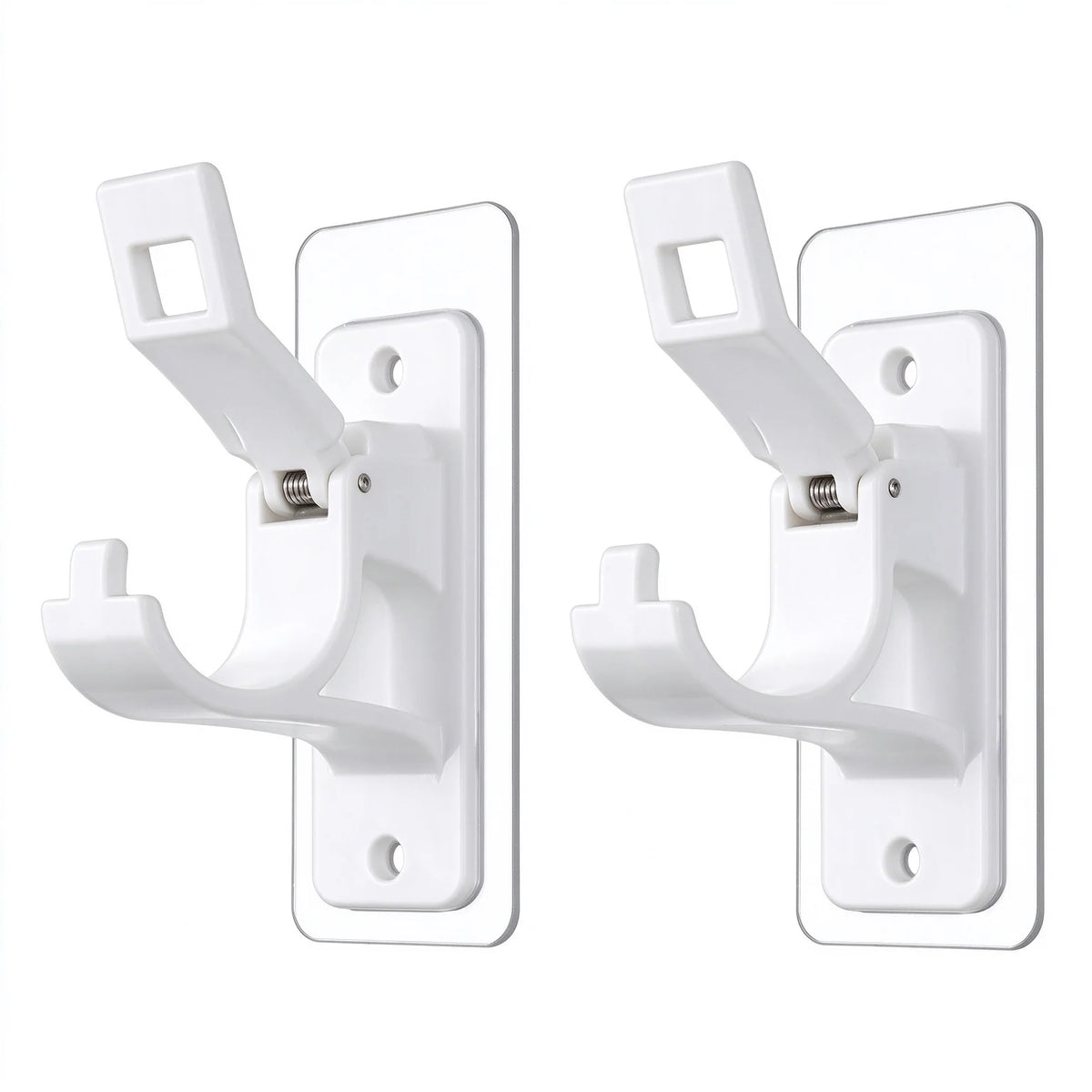 2-Pack No-Drill Curtain Rod Brackets, Self-Adhesive Multifunctional Acrylic Gel Rod Holder Hooks 🏠