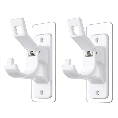 2-Pack No-Drill Curtain Rod Brackets, Self-Adhesive Multifunctional Acrylic Gel Rod Holder Hooks 🏠