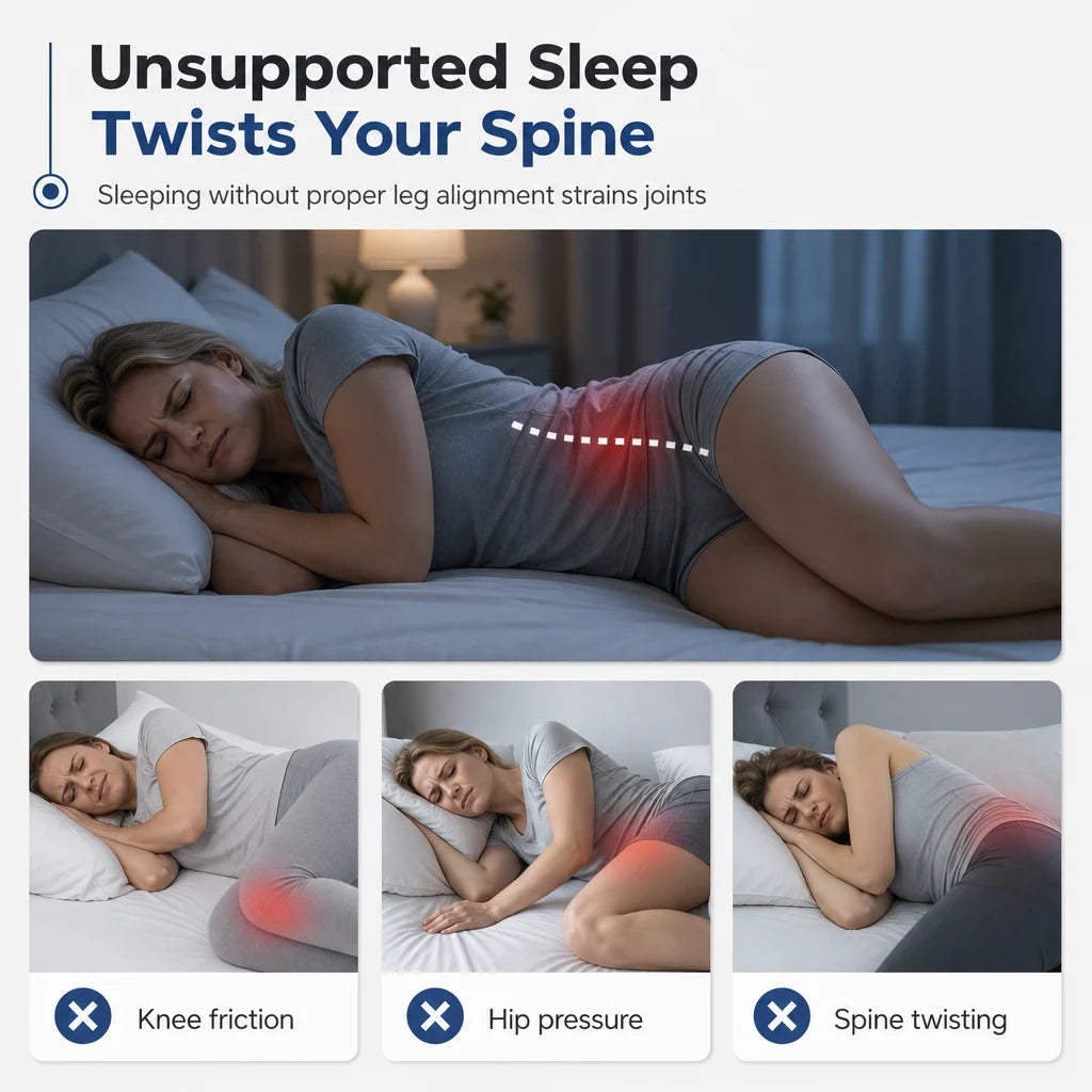 🛏️ Memory Foam Knee Pillow – Heart-Shaped Support for Side Sleepers