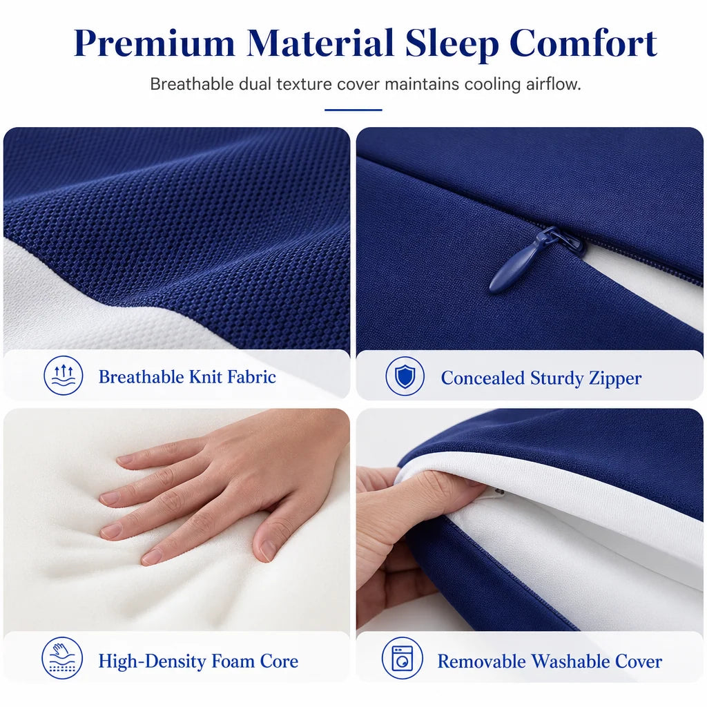 🛏️ Memory Foam Knee Pillow – Heart-Shaped Support for Side Sleepers
