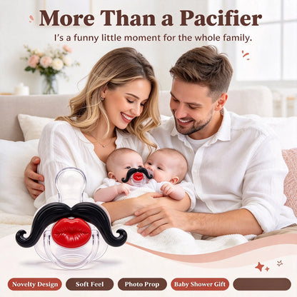 Funny Baby Pacifier 👶 – Cute Lips & Mustache Photo Prop