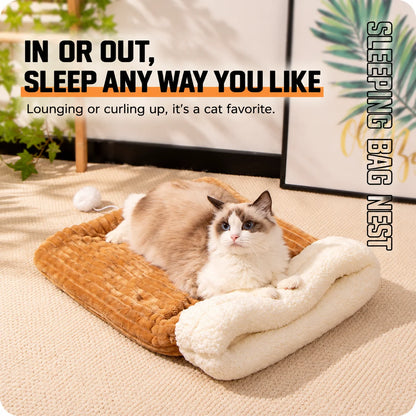 🐾 Plush Burrow Pet Bed – Cozy Sleeping Nest for Cats & Dogs
