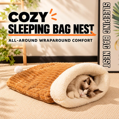 🐾 Plush Burrow Pet Bed – Cozy Sleeping Nest for Cats & Dogs