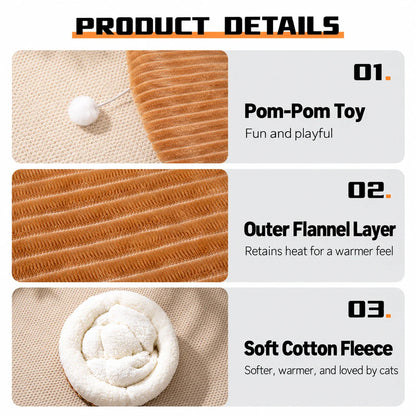 🐾 Plush Burrow Pet Bed – Cozy Sleeping Nest for Cats & Dogs