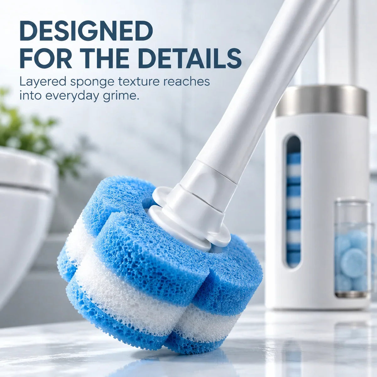 🚽 Disposable Toilet Cleaning Brush – Replaceable Heads with Storage Holder
