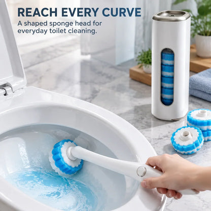 🚽 Disposable Toilet Cleaning Brush – Replaceable Heads with Storage Holder
