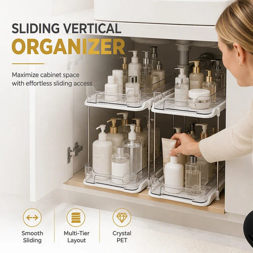 🏠 Multi-Tier Under-Sink Organizer – Space-Saving Cabinet Storage Rack
