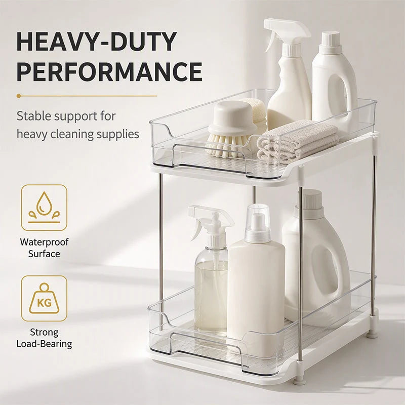 🏠 Multi-Tier Under-Sink Organizer – Space-Saving Cabinet Storage Rack