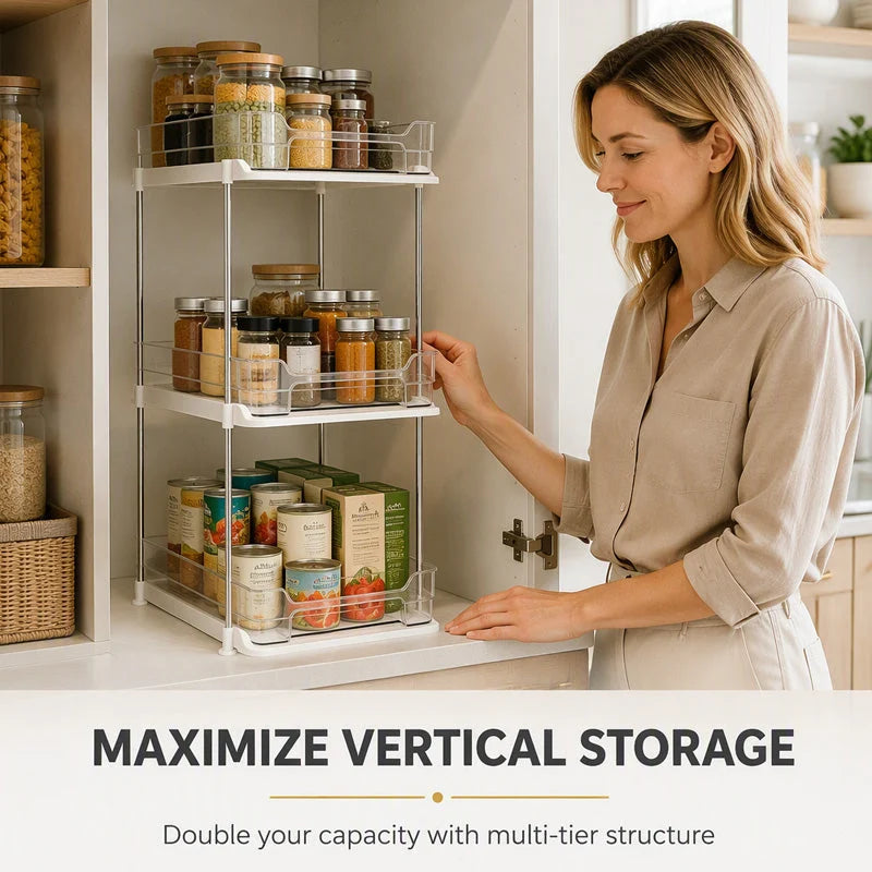 🏠 Multi-Tier Under-Sink Organizer – Space-Saving Cabinet Storage Rack