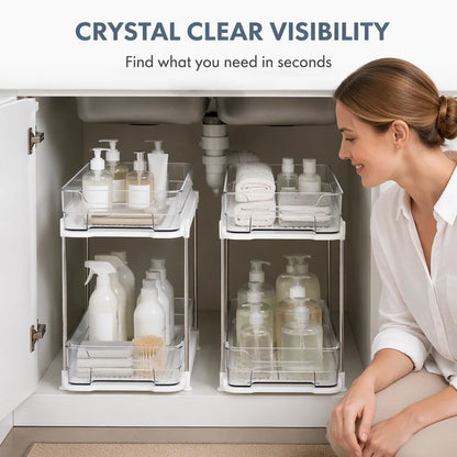 🏠 Multi-Tier Under-Sink Organizer – Space-Saving Cabinet Storage Rack