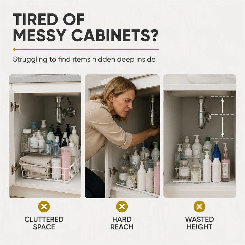 🏠 Multi-Tier Under-Sink Organizer – Space-Saving Cabinet Storage Rack