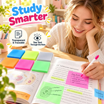 ✨ Transparent Sticky Notes – See Through, Trace with Ease