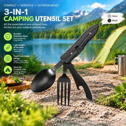 4-in-1 Outdoor Camping Cutlery Set