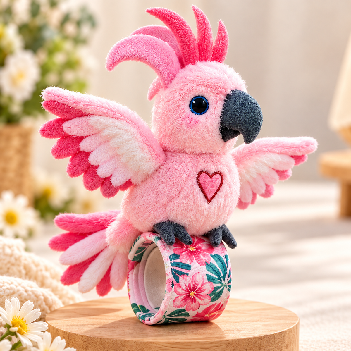 🎁 Interactive Plush Parrot Slap Bracelet – A Wearable Little Friend! 🦜