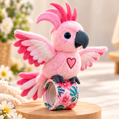 🎁 Interactive Plush Parrot Slap Bracelet – A Wearable Little Friend! 🦜