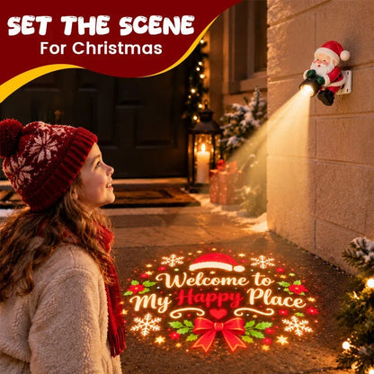 🎅 Santa Christmas Welcome Projector – Festive Greeting Light with Remote Control & Adjustable Angle ✨