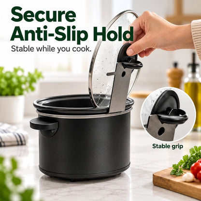 🍳Multifunctional Anti-Slip Cooker Lid Stand - Space-Saving Kitchen Counter Organizer