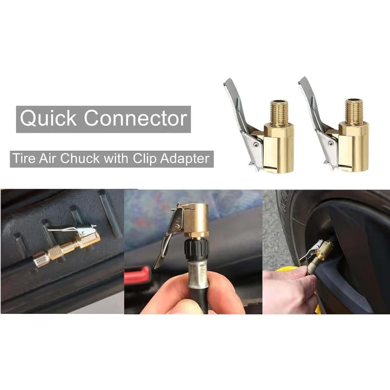 🚗 Lock-On Tire Air Chuck Adapter – Leak-Resistant Inflator Connector for Air Compressors & Pumps 🔧