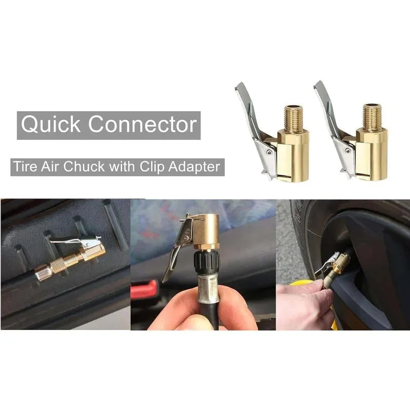 2-Pack Clip-On Tire Air Chucks 🚗 – Secure Inflator Connection
