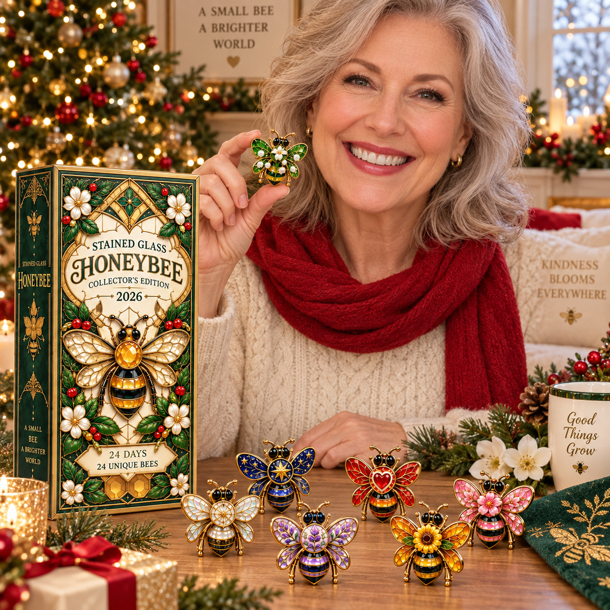 24 Days of Brilliant Wings — Stained Glass Honeybee Collector’s Advent Calendar 2026