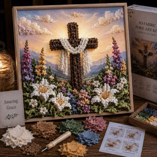 ✝️ Christian 3D Fabric Craft Kit – Faith-Inspired Poke Art Project