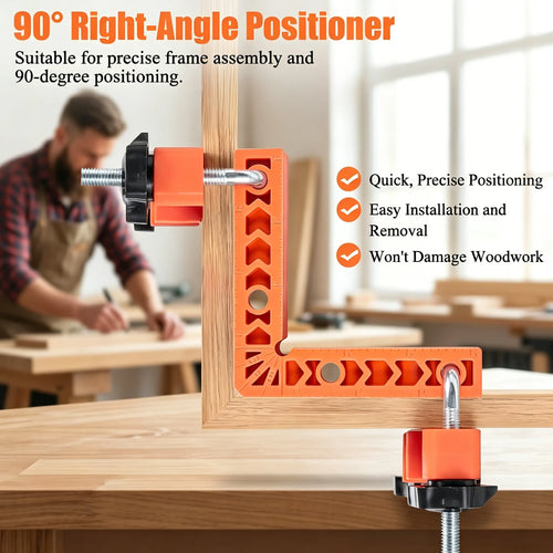 🔧 8-Piece 90° Corner Clamp Set with L-Shaped Positioning Squares for 3" and 4" Woodworking Joints
