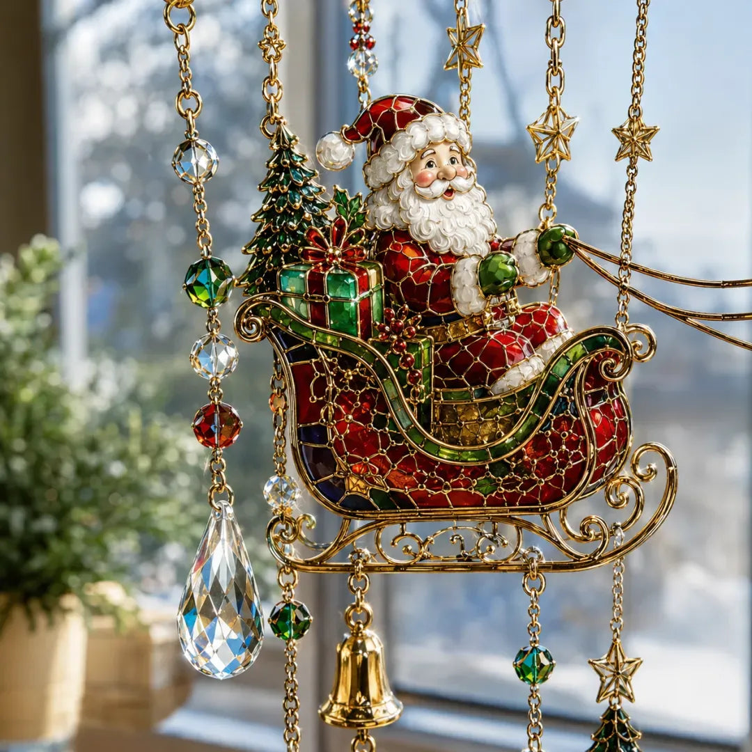 Handmade Christmas stained window decorations