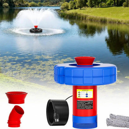 Pond Fountain Aerator  1HP 110V 750W 15000 GPH Floating Fountain Pump with 100 FT Power Cord  2 x 100 FT Rope Timer  Fully Automatic Powerful Aerating Fountain for Larger Ponds, Lakes
