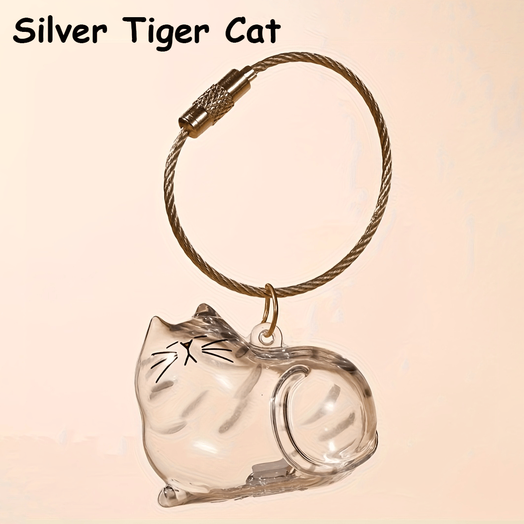 🐈 Calico Cat Memorial Keychain – Keepsake Capsule for Treasured Pet Fur