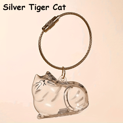 🐈 Calico Cat Memorial Keychain – Keepsake Capsule for Treasured Pet Fur