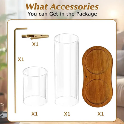 🕯️ 2-in-1 Incense & Candle Holder – Dark Brown Base