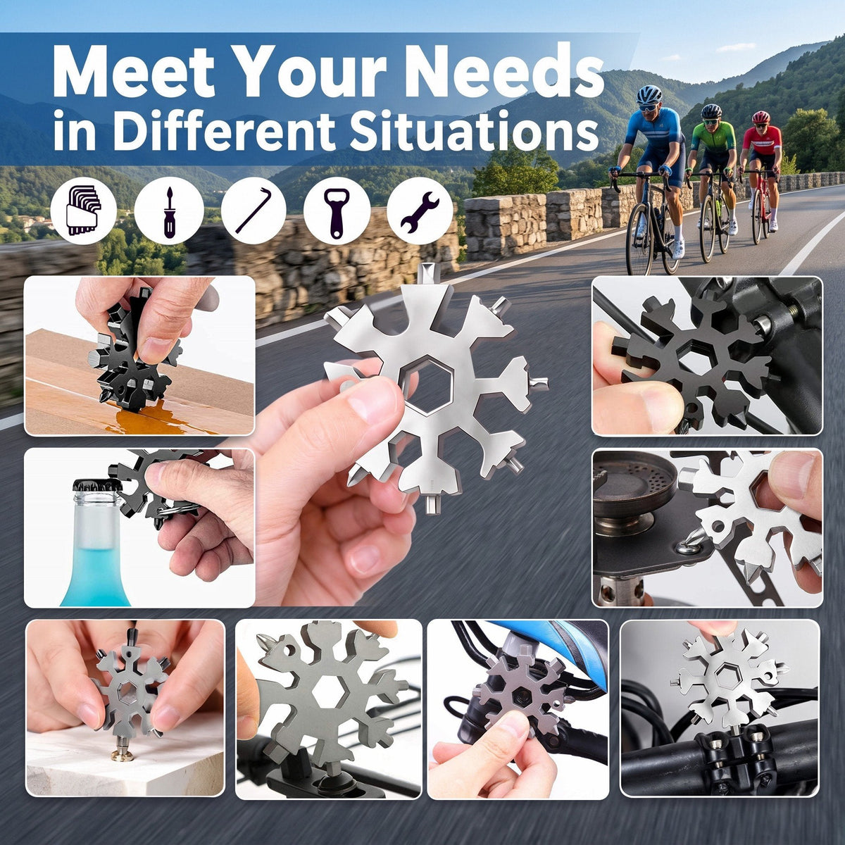 ❄️ Pocket Snowflake Multi-Tool | 18 Functions in Your Hand