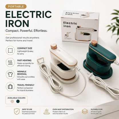 Portable Mini Steam Iron 👕 – Quick Wrinkle Care | Special Sale
