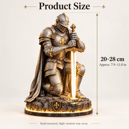 🎉👑🛡️ The King’s Last Guardian™ – Illuminated Knight Sculpture