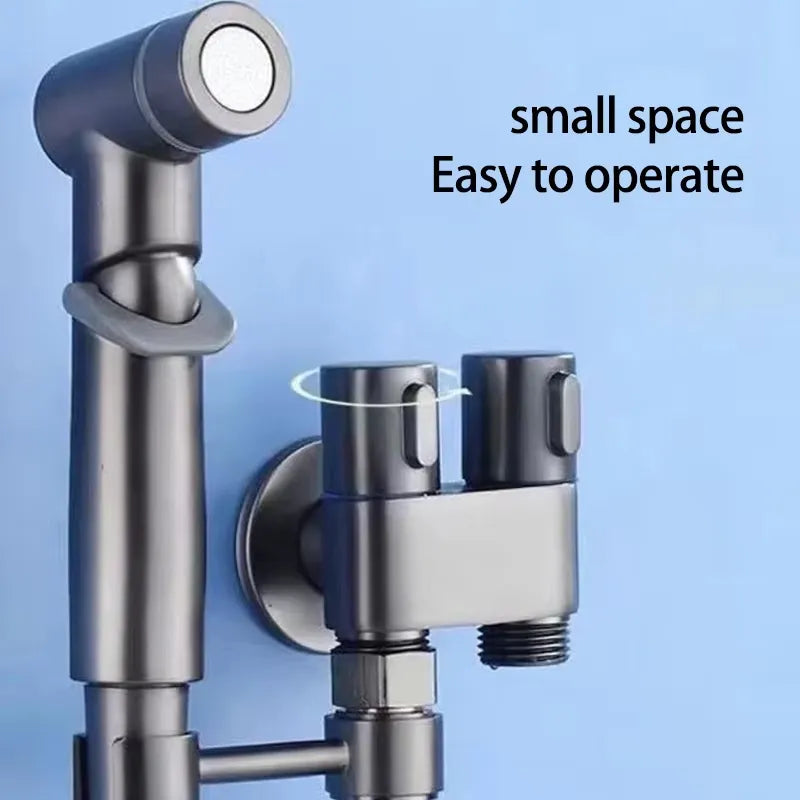 Dual-Outlet Bidet Control Valve 🚿 – 1-In, 2-Out Toilet Sprayer Adapter