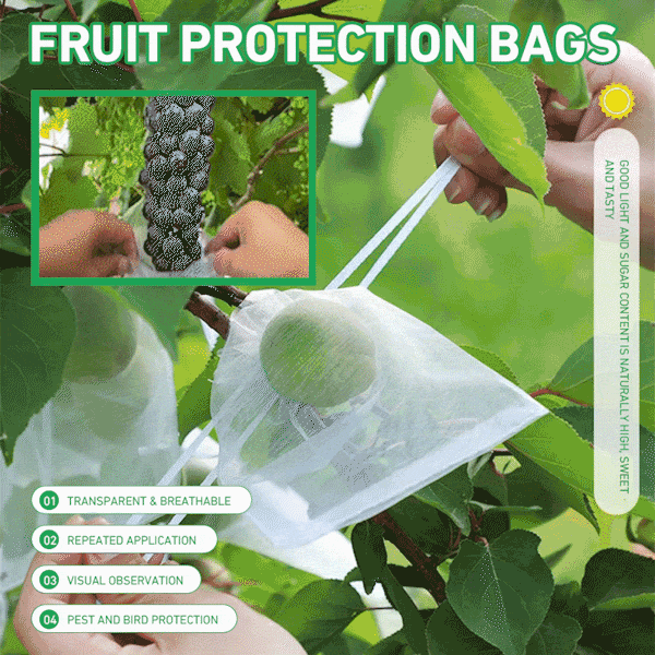 🔥Fruit Protection Sleeves 🍎 White Garden Produce Covers, 4 x 6 in, 50-Pack