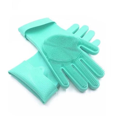 🧤 Silicone Scrubbing Gloves – Multipurpose Cleaning for Dishes & Pet Care