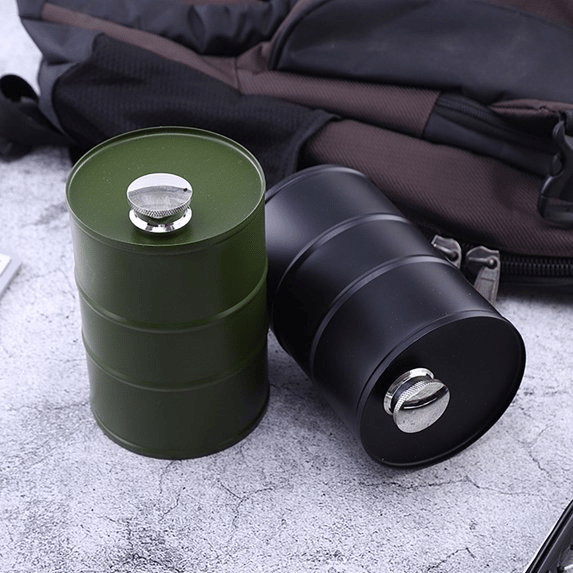 🛢️🥃 Portable Barrel-Style Whisky Flagon – Leak-Proof Storage for Camping & Travel